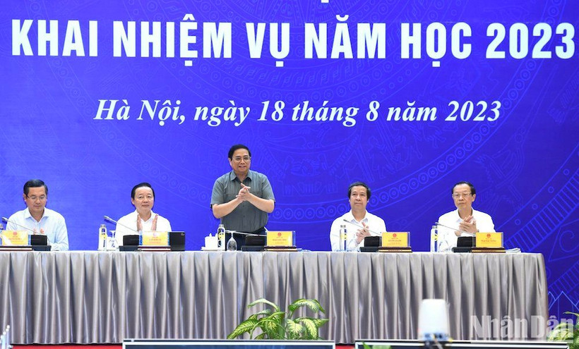 Hội nghị tổng kết năm học 2022-2023, triển khai nhiệm vụ năm học 2023-2024. (Ảnh: TRẦN HẢI)