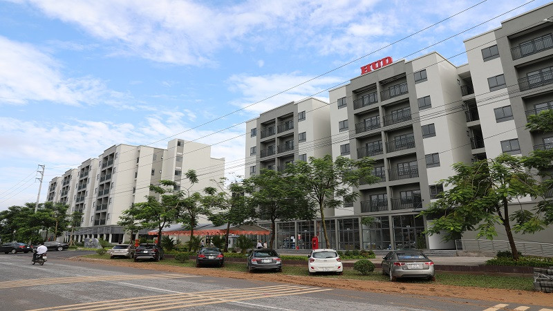 Phát triển nhà ở xã hội là nhiệm vụ trọng tâm trong thời gian tới. Trong ảnh: Khu Nhà ở xã hội Thanh Lâm-Đại Thịnh 2 do Tổng Công ty Nhà và Phát triển đô thị (HUD) đầu tư.