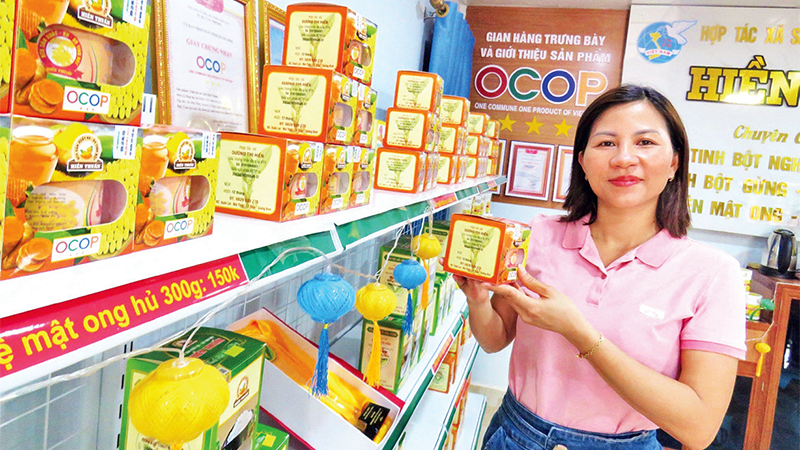 Gian trưng bày sản phẩm OCOP ở xã Mai Thủy, huyện Lệ Thủy (Quảng Bình).