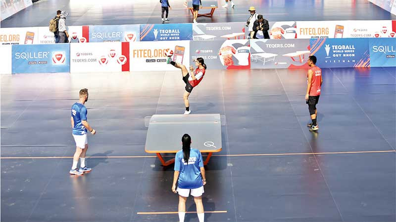 Giải Teqball thế giới 2024 lần đầu tổ chức tại thành phố biển Quy Nhơn. (Ảnh: NGUYỄN DŨNG)