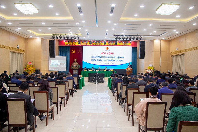 Toàn cảnh hội nghị tổng kết ngành Xây dựng năm 2023.