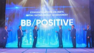 Các đại biểu thực hiện nghi thức công bố xếp hạng tín nhiệm lần đầu của BSR.