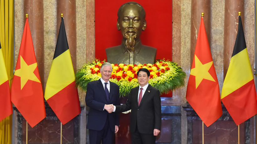 Chủ tịch nước Lương Cường và Nhà vua Vương quốc Bỉ Philippe.