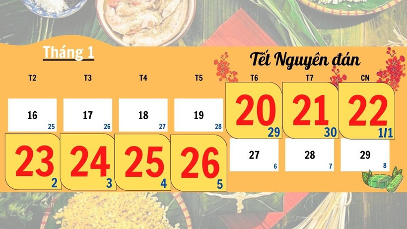 [Infographic] Lịch nghỉ Tết Nguyên đán 2023 và các dịp lễ, Tết trong năm