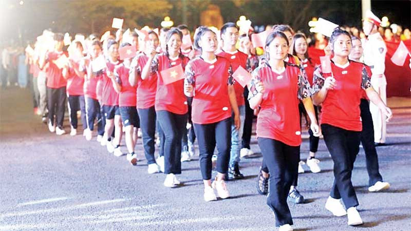 Đoàn vận động viên tỉnh Gia Lai tham gia Hội thi.
