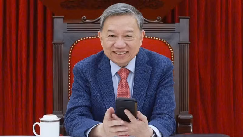 Tổng Bí thư Tô Lâm điện đàm với Tổng thống Hoa Kỳ Donald Trump. (Ảnh: TTXVN)