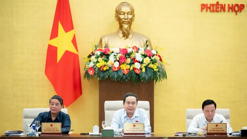 Chủ tịch Quốc hội Trần Thanh Mẫn phát biểu ý kiến tại phiên họp. (Ảnh ĐĂNG ANH)