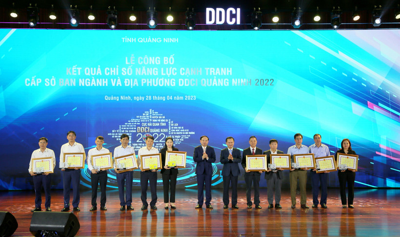 Top 5 đơn vị sở, ban, ngành và địa phương trong bảng xếp hạng DDCI Quảng Ninh năm 2022.