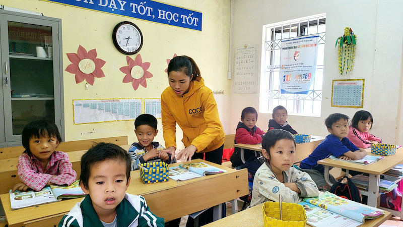 Điểm trường Ngàn Vàng trên - Trường tiểu học Đồng Tâm, huyện Bình Liêu, Quảng Ninh.