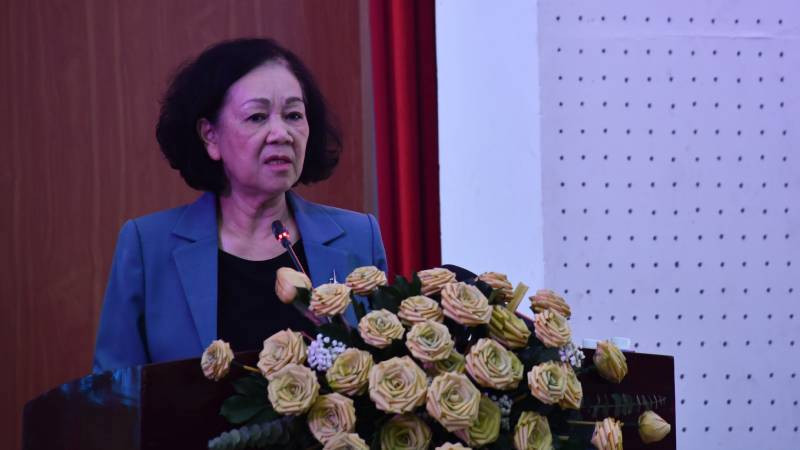 Đồng chí Trương Thị Mai phát biểu chỉ đạo tại buổi làm việc.