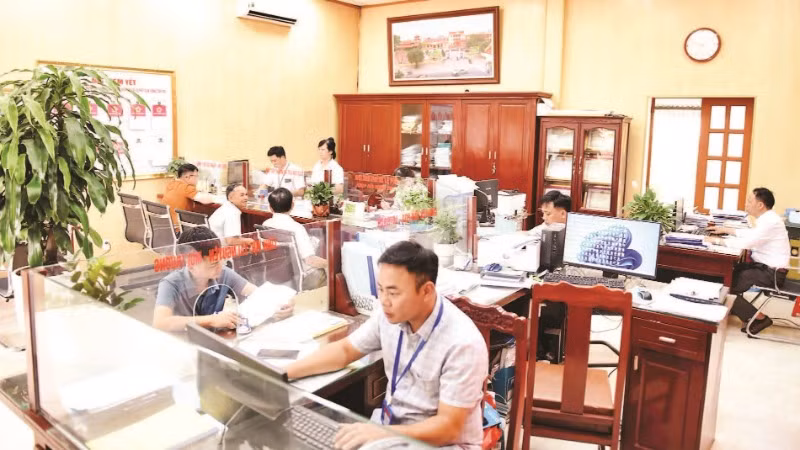 Bộ phận một cửa của xã nông thôn mới thông minh Giao Phong, huyện Giao Thủy (Nam Định).