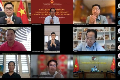 Khóa tập huấn bồi dưỡng, nâng cao năng lực dạy học tiếng Việt bằng hình thức trực tuyến. (Ảnh: Hoàng Linh)