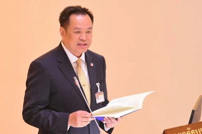 Thủ tướng Anutin Charnvirakul tuyên bố chính sách của chính phủ mới trước Quốc hội Thái Lan. (Ảnh: Văn phòng Thủ tướng Thái Lan)
