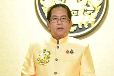 Người phát ngôn Văn phòng Thủ tướng Thái Lan Jirayu Houngsub thông báo về thỏa thuận thuế quan giữa Thái Lan và Mỹ. (Ảnh: Văn phòng Thủ tướng Thái Lan)