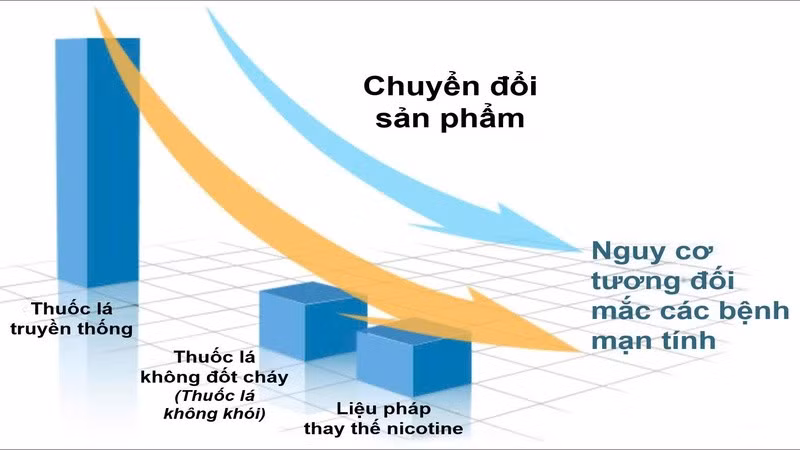 Minh họa mức độ gây hại của các sản phẩm thuốc lá và nicotine từ Cục quản lý Thực phẩm và Dược phẩm Hoa Kỳ (FDA). (Nguồn ảnh: FDA)
