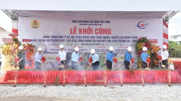 Nghi thức khởi công công trình nhà ở xã hội công đoàn.