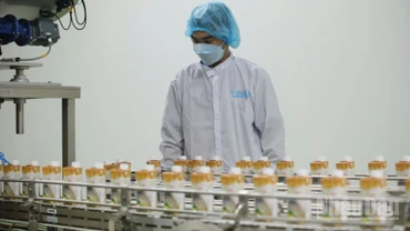 Chế biến sản phẩm từ nông sản tại Công ty cổ phần công nghiệp thực phẩm Thabico Tiền Giang.