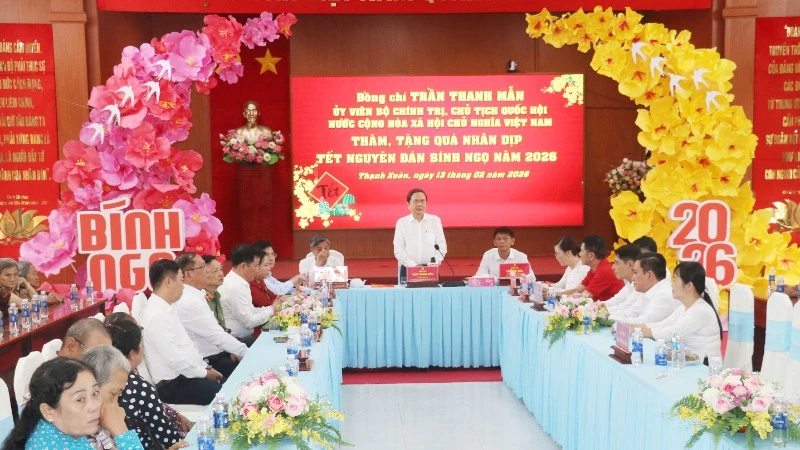 Chủ tịch Quốc hội Trần Thanh Mẫn thăm và chúc Tết tại xã Thạnh Xuân, Cần Thơ