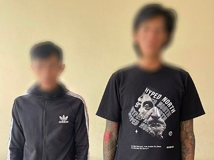 Đối tượng tạm giữ tại cơ quan công an.