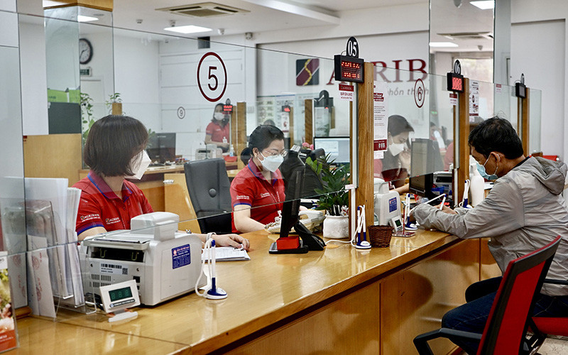 Hoạt động giao dịch tại chi nhánh Agribank Chợ Lớn (Thành phố Hồ Chí Minh). 