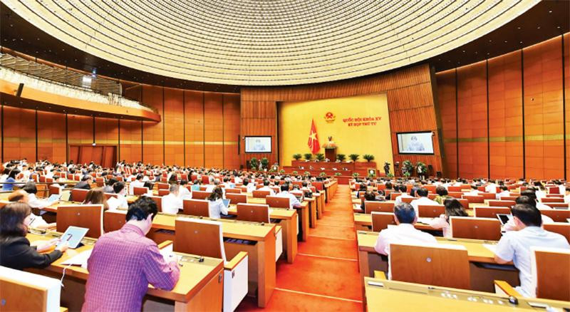 Quang cảnh một phiên họp tại Kỳ họp thứ tư, Quốc hội khóa XV. Ảnh | Thủy Nguyên 