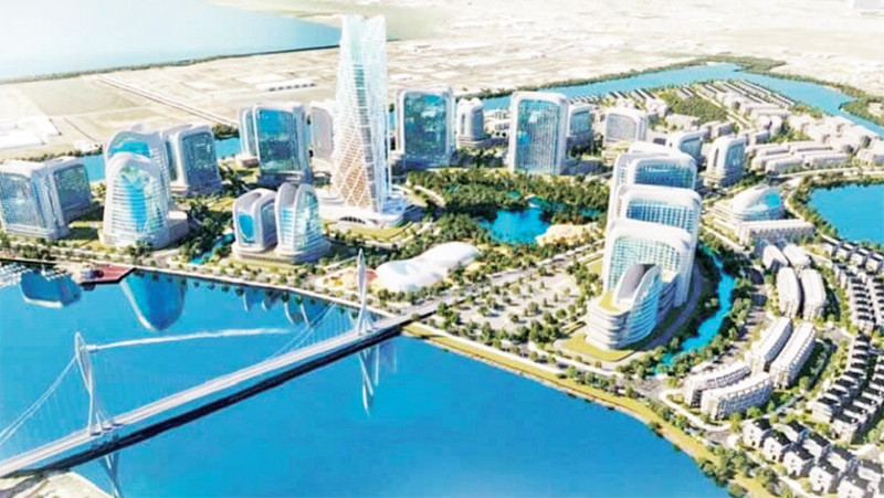 Phối cảnh khu đô thị mới cù lao Bến Ðình, thành phố Vũng Tàu. 