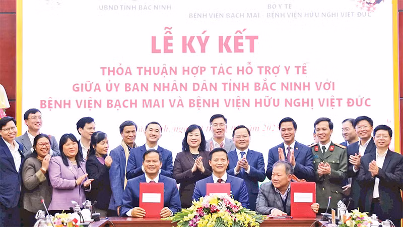 Lễ ký kết thỏa thuận hợp tác giữa Ủy ban nhân dân tỉnh Bắc Ninh và Bệnh viện Bạch Mai, Bệnh viện Việt Ðức. 