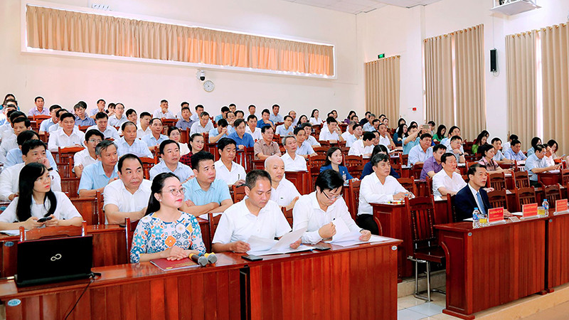 Các học viên tham dự lớp bồi dưỡng, cập nhật kiến thức dành cho chức danh trưởng ban, phó trưởng ban tuyên giáo cấp ủy cấp tỉnh, thành phố trực thuộc Trung ương và lớp bồi dưỡng, cập nhật kiến thức đối với chức danh phó bí thư cấp ủy cấp huyện năm 2023. (Ảnh Ðức Mạnh) 