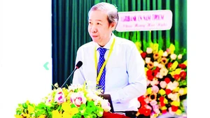 Phó Giám đốc Sở Y tế Nguyễn Văn Vĩnh Châu phát biểu về vai trò của y tế cơ sở.