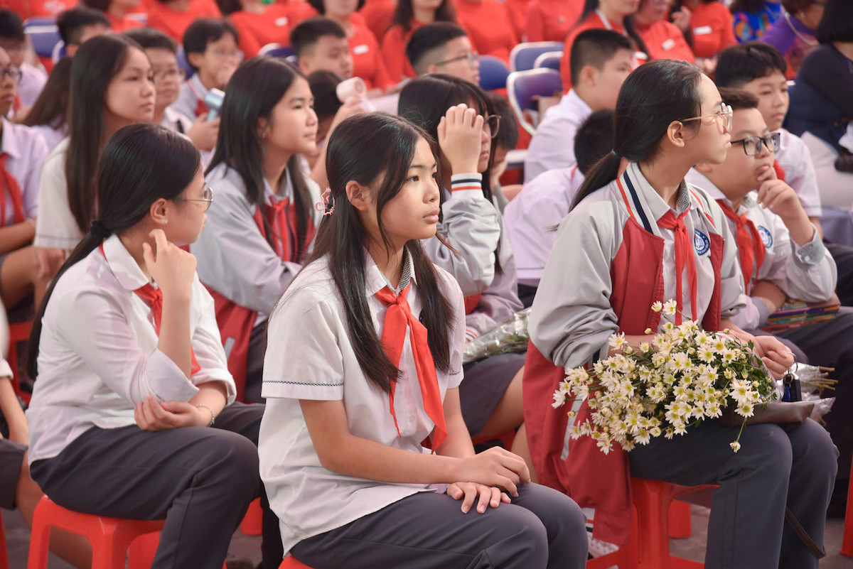 Tiết mục văn nghệ của học sinh Trường Trung học cơ sở Chu Văn An.