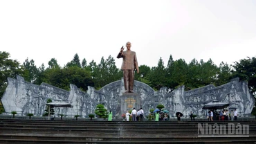 Tượng đài Bác Hồ với các dân tộc Tây Nguyên thuộc khuôn viên quảng trường Đại Đoàn Kết (Bảo tàng tỉnh Gia Lai), phường Pleiku.