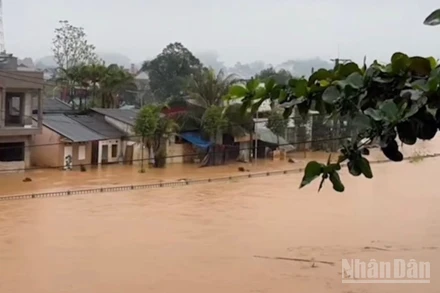 Tại Cao Bằng, sáng sớm 7/10 có mưa to, nước sông dâng cao nhanh, nhiều nơi ngập cục bộ.