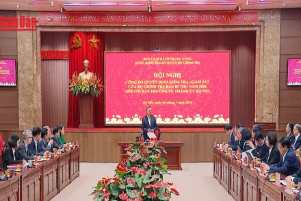 [Video] Tổng Bí thư Tô Lâm dự công bố quyết định kiểm tra, giám sát đối với Ban Thường vụ Thành ủy Hà Nội