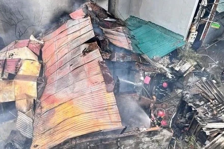 Hiện trường vụ cháy. (Ảnh: HUY MẠNH)