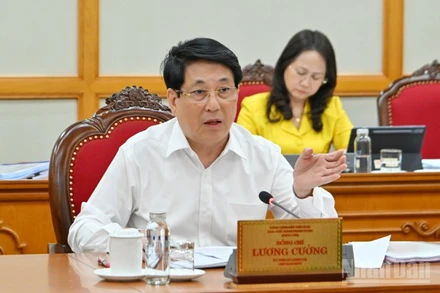 Chủ tịch nước Lương Cường chủ trì Tổ Công tác số 1, làm việc với Ban Thường vụ Tỉnh ủy Cà Mau. (Ảnh: THỦY NGUYÊN)