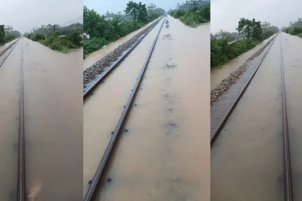 Hiện nay tại Km682+550 - 682+700 nước trên đỉnh ray 70mm; Km683+200 - 683+650 nước trên đỉnh ray 185 mm.