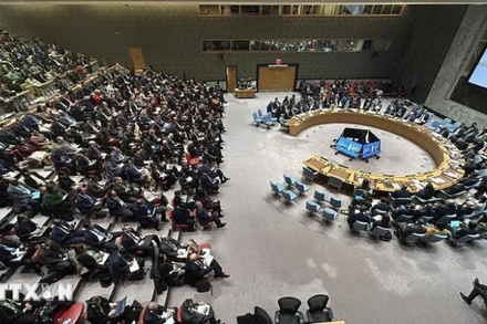 Toàn cảnh phiên họp của Hội đồng Bảo an về vụ Mỹ tấn công và bắt giữ Tổng thống Venezuela. (Ảnh: TTXVN)