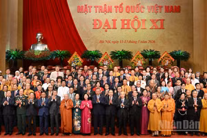 Tổng Bí thư, Chủ tịch nước Tô Lâm cùng các đồng chí lãnh đạo, nguyên lãnh đạo Đảng, Nhà nước và đại biểu tại Đại hội.