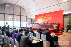 Quang cảnh họp báo quốc tế trước phiên khai mạc Đại hội XIV của Đảng ngày 14/1. (Ảnh: THỦY NGUYÊN)