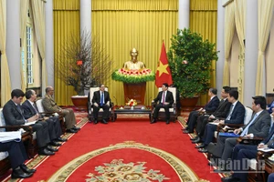 Chủ tịch nước Lương Cường tiếp Đặc phái viên Rodriguez Parrilla tại Phủ Chủ tịch.