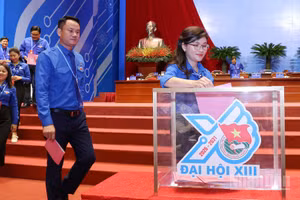 Các đại biểu bỏ phiếu bầu Ban Chấp hành Trung ương Đoàn khóa XIII (nhiệm kỳ 2026-2031).