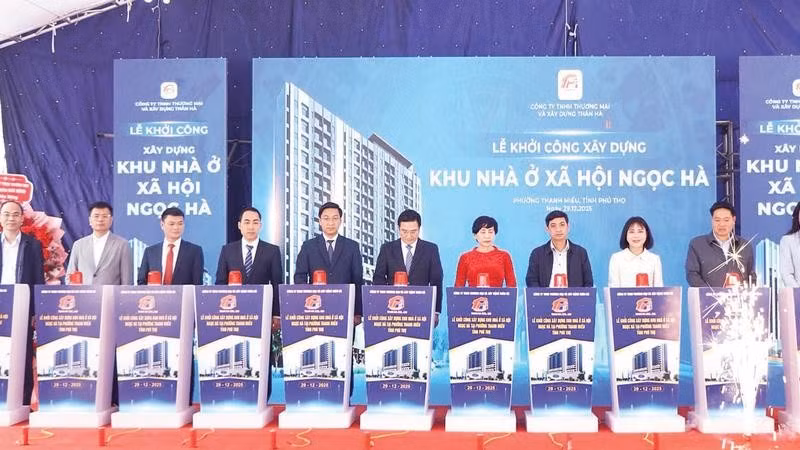 Lễ khởi công xây dựng khu Nhà ở xã hội Ngọc Hà, phường Thanh Miếu.