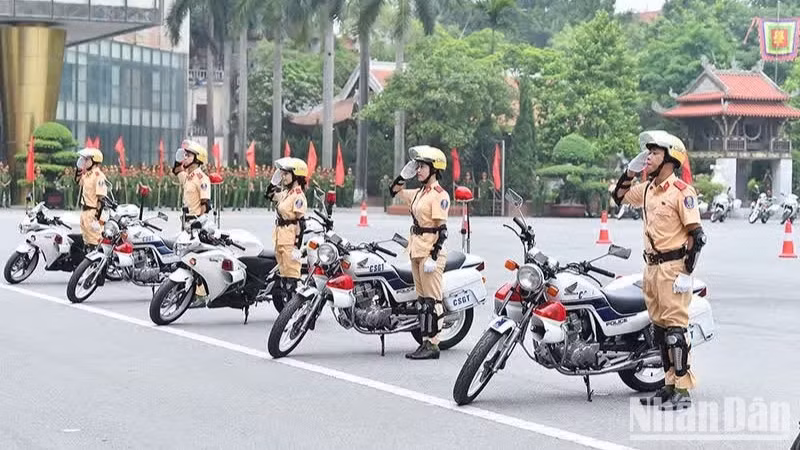 Học viên Học viện Cảnh sát nhân dân. (Ảnh: THỦY NGUYÊN)
