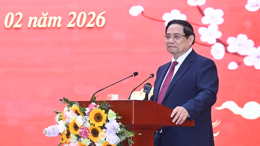 Thủ tướng Chính phủ Phạm Minh Chính phát biểu ý kiến tại buổi làm việc. (Ảnh: TRẦN HẢI)