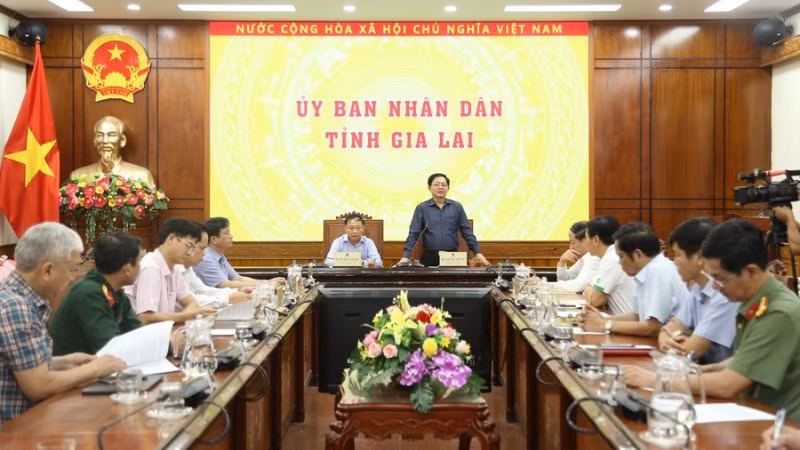 Phó Thủ tướng đề nghị tỉnh Gia Lai tập trung tối đa lực lượng, phương tiện nhanh chóng khắc phục hậu quả của bão. (Ảnh: VGP)