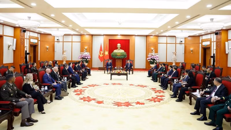 Quang cảnh buổi tiếp. (Ảnh: TTXVN)