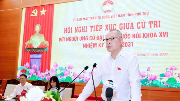 Bí thư Tỉnh ủy Phạm Đại Dương báo chương trình hành động với cử tri Đơn vị bầu cử số 1.
