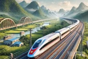 Phối Cảnh đường sắt cao tốc trục bắc-nam của Tổng Công ty Đường sắt Việt Nam.