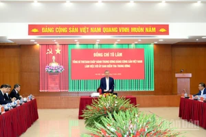Tổng Bí thư Tô Lâm chủ trì cuộc làm việc với Ủy Ban Kiểm tra Trung ương. (Ảnh: ĐĂNG KHOA)