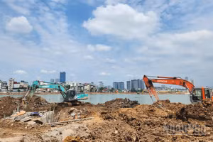 Hồ điều hòa Phú Đô là 1 trong các dự án trọng điểm có tổng mức đầu tư hơn 1.166 tỷ đồng dự tính về đích đầu tháng 7/2026.